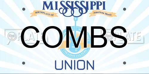 COMBS Mississippi License Plate