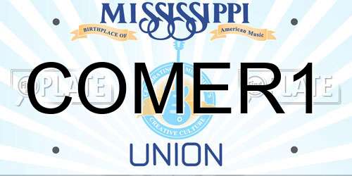 COMER1 Mississippi License Plate