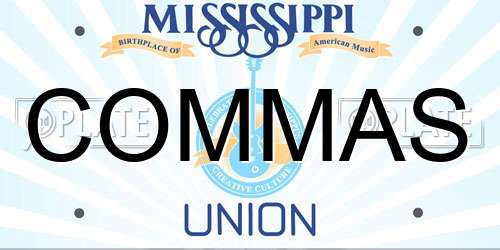 COMMAS Mississippi License Plate