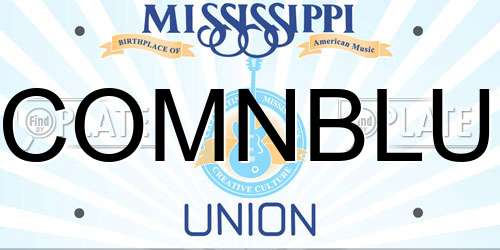 COMNBLU Mississippi License Plate