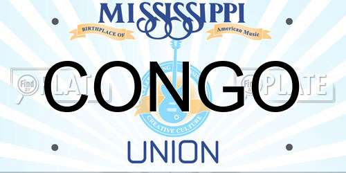 CONGO Mississippi License Plate