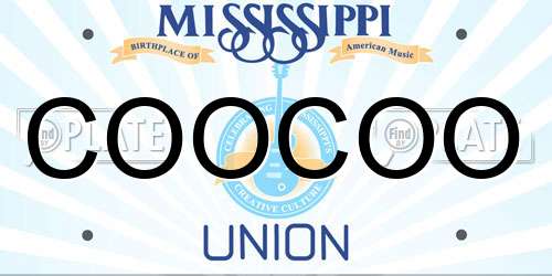 COOCOO Mississippi License Plate