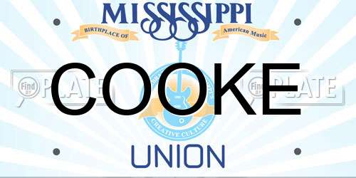 COOKE Mississippi License Plate