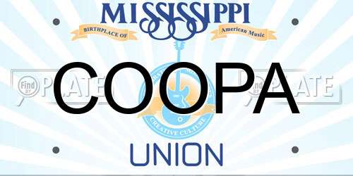 COOPA Mississippi License Plate