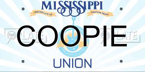 COOPIE Mississippi License Plate