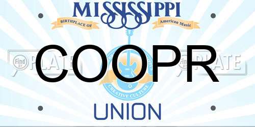 COOPR Mississippi License Plate