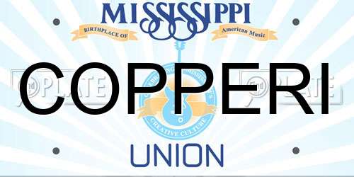 COPPERI Mississippi License Plate