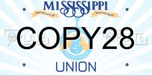 COPY28 Mississippi License Plate