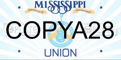 COPYA28 Mississippi License Plate
