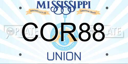 COR88 Mississippi License Plate