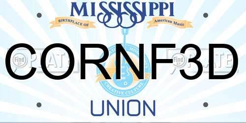 CORNF3D Mississippi License Plate