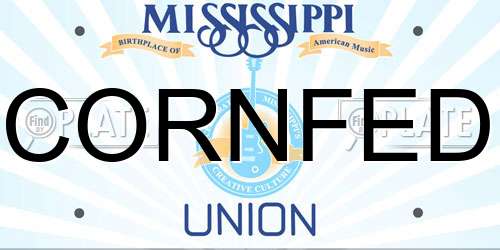 CORNFED Mississippi License Plate