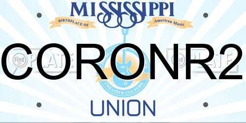CORONR2 Mississippi License Plate