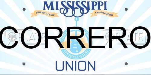 CORRERO Mississippi License Plate