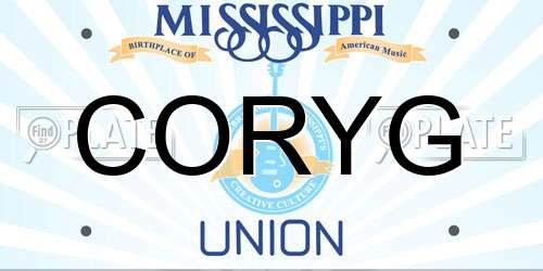 CORYG Mississippi License Plate