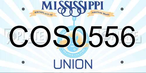 COS0556 Mississippi License Plate