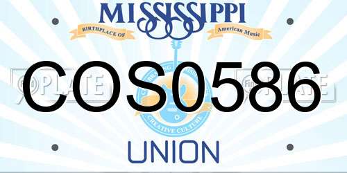 COS0586 Mississippi License Plate