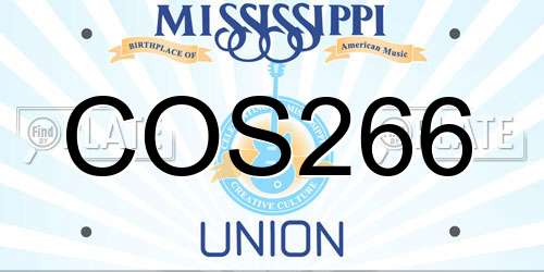 COS266 Mississippi License Plate