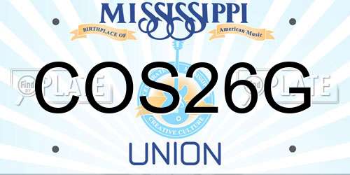 COS26G Mississippi License Plate