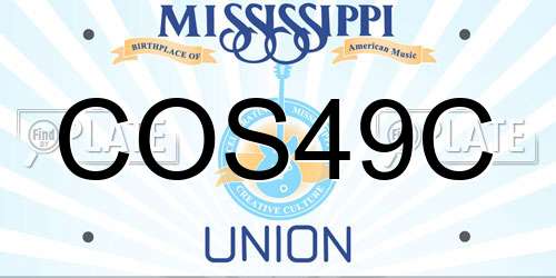 COS49C Mississippi License Plate