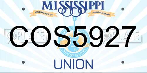 COS5927 Mississippi License Plate
