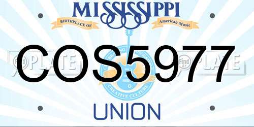 COS5977 Mississippi License Plate
