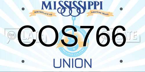 COS766 Mississippi License Plate