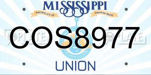 COS8977 Mississippi License Plate