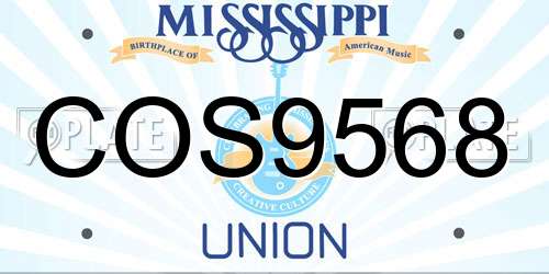 COS9568 Mississippi License Plate