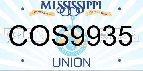 COS9935 Mississippi License Plate