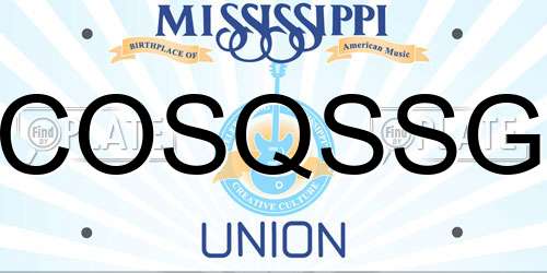 COSQSSG Mississippi License Plate