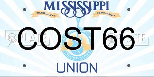 COST66 Mississippi License Plate