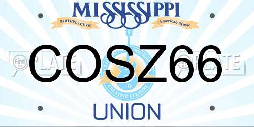COSZ66 Mississippi License Plate