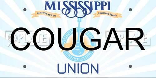 COUGAR Mississippi License Plate