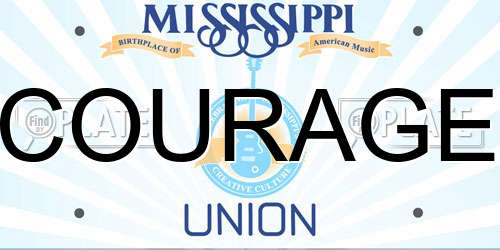 COURAGE Mississippi License Plate