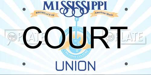COURT Mississippi License Plate