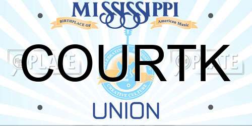 COURTK Mississippi License Plate