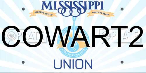 COWART2 Mississippi License Plate