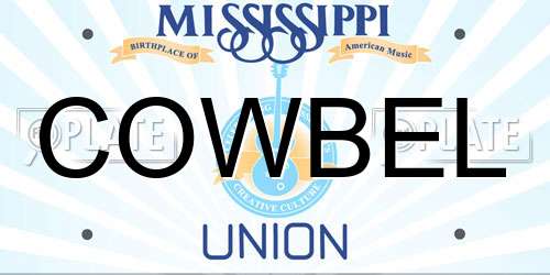 COWBEL Mississippi License Plate