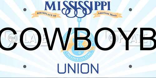 COWBOYB Mississippi License Plate
