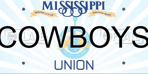 COWBOYS Mississippi License Plate