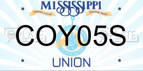 COY05S Mississippi License Plate