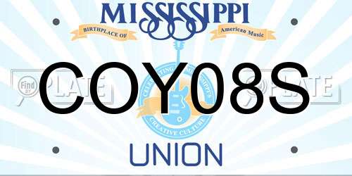 COY08S Mississippi License Plate