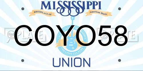 COYO58 Mississippi License Plate