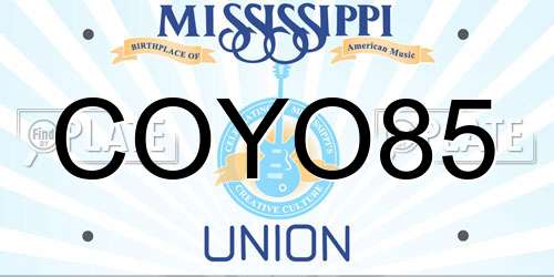 COYO85 Mississippi License Plate