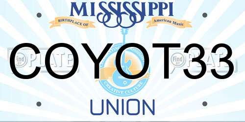 COYOT33 Mississippi License Plate