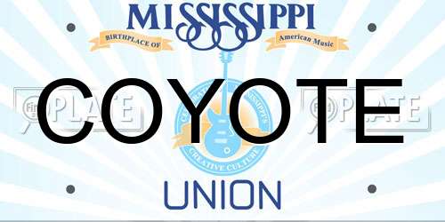 COYOTE Mississippi License Plate