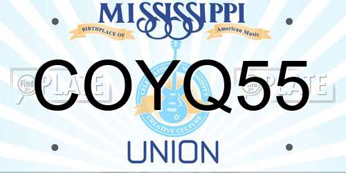 COYQ55 Mississippi License Plate