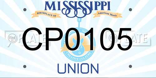 CP0105 Mississippi License Plate