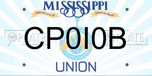 CP0I0B Mississippi License Plate